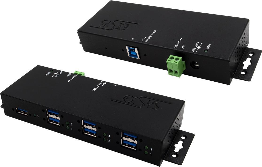EX -1517HMVS - Hub - Gestito - 7 X USB 3.2 Gen 1 - Mannable su Din Rail - DC Power (Ex -1517HMVS)