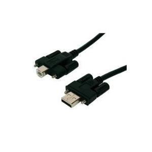 Cavo USB 2.0 da spina A a spina B da 2 m maschio/maschio, con viti zigrinate