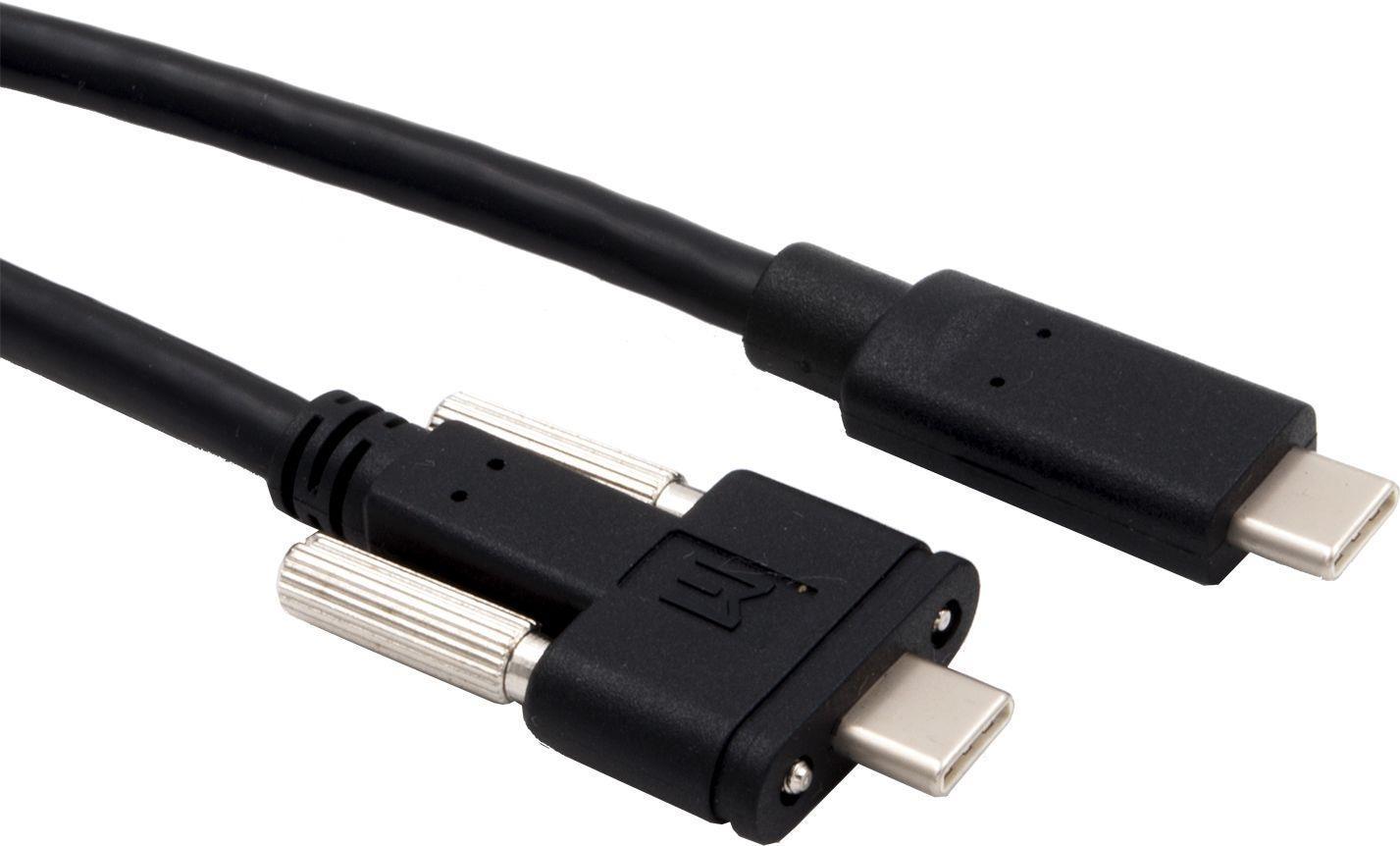 Cavo USB 3.1 C-plug a C-plug 1m maschio/maschio, con viti zigrinate