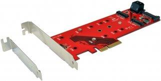 Controller PCI-EXPRESS per 2x SATA M.2NFGG, 1x modulo PCIe M.2 NGFF, incluso LP