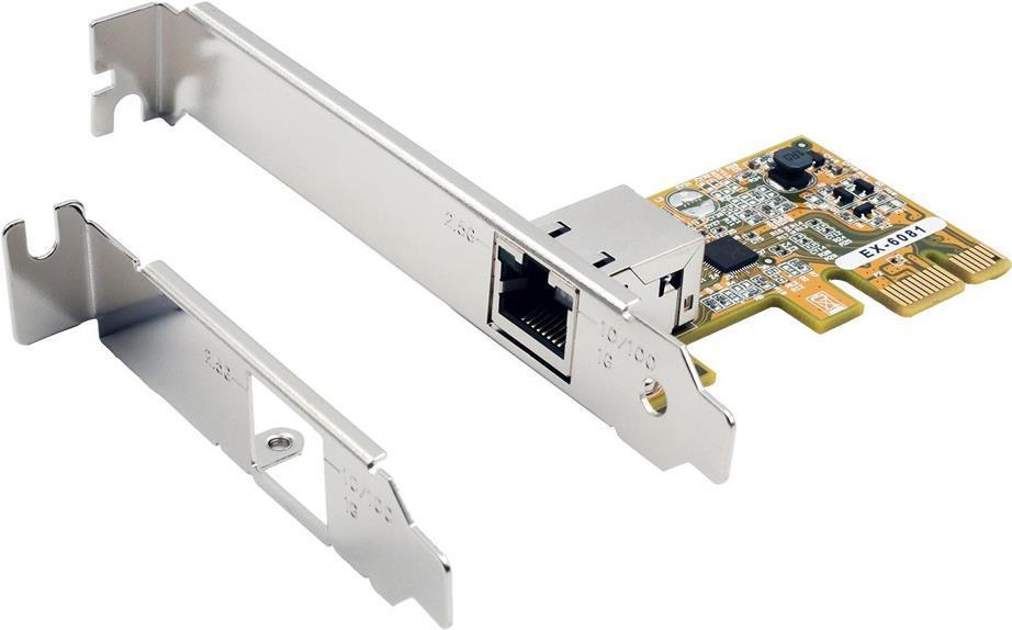 Scheda Ethernet PCI-EXPRESS 1 porta inclusa staffa a basso profilo, chipset Realtek