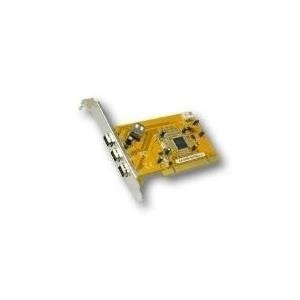 â€¢ EXSYS FireWire 1394A with 3+1 ports, 32-Bit. Hostschnittstelle: PCI. Breite: 120 mm, Tiefe: 65 mm, Gewicht: 200 g. Date