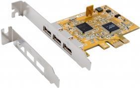 Scheda PCIe USB 2.0 con 3 porte inclusa staffa a basso profilo