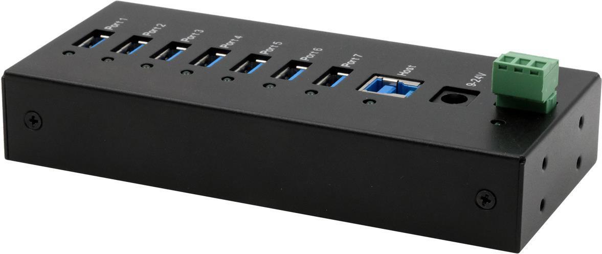 HUB USB 3.2 a 7 porte Gen1 incl. cavo USB incl. cavo USB, montaggio a parete su guida DIN K