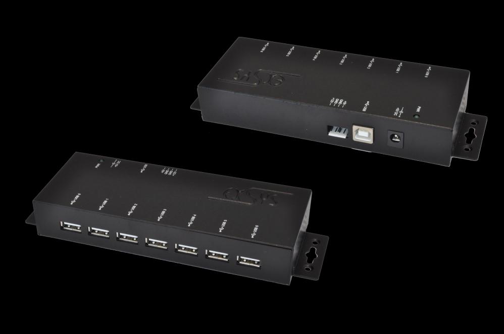 HUB USB 2.0 7 porte nero 350 W Protezione da sovratensione, incluso alimentatore