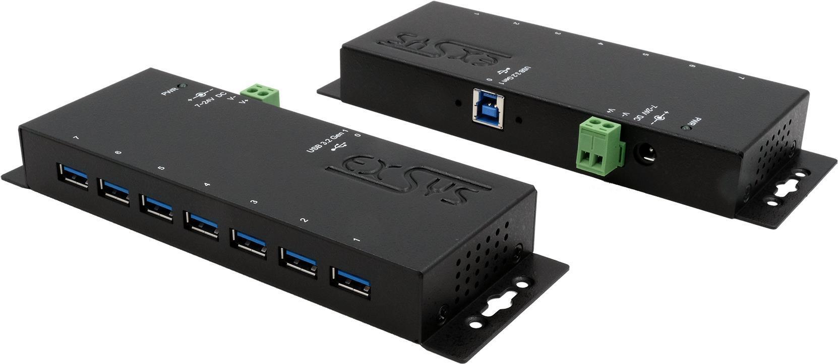 HUB USB 3.2 Gen 1 esterno a 7 porte incl. alimentatore 12V/3A e cavo USB