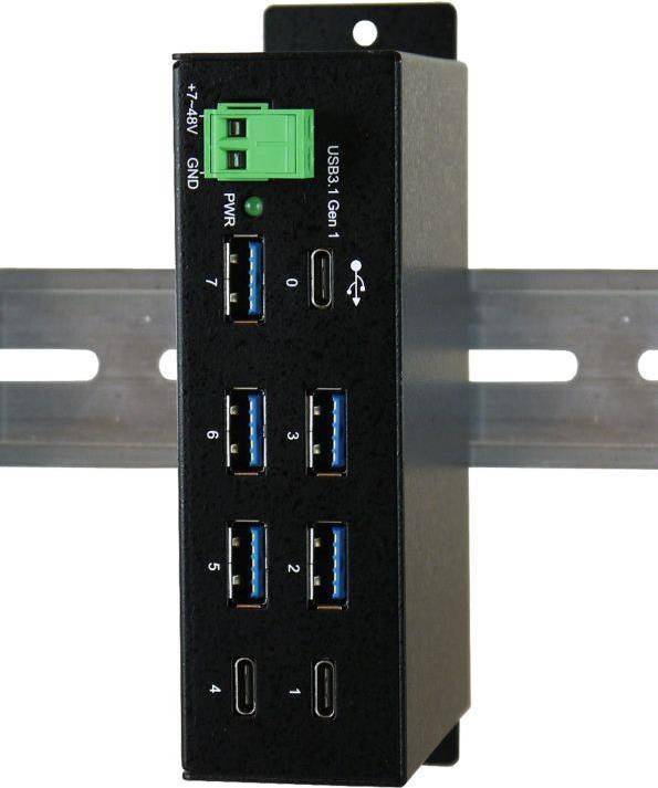 HUB USB 3.2 Gen 1 7 porte prese 1xC a monte, 5xA/2xC downst.