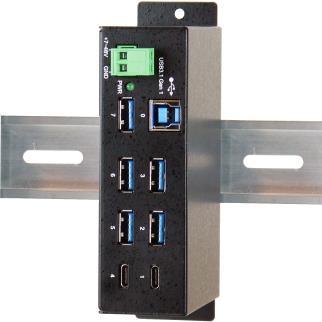 HUB USB 3.2 Gen 1 a 7 porte, prese 1xB a monte, 5xA/2xC downst.