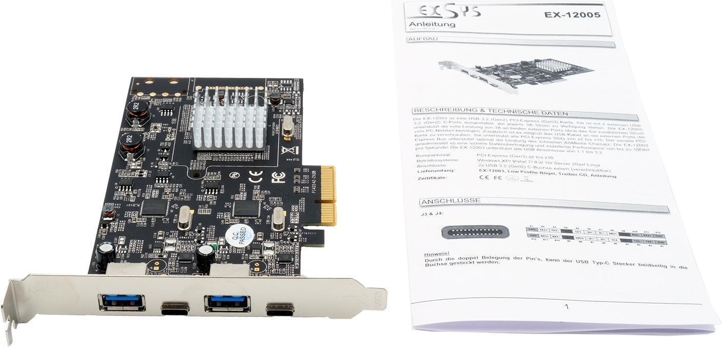 Porta USB 3.2 Express Card 2A-2C Gen2 PCIe x4