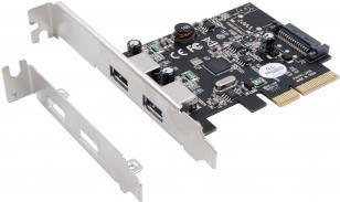 Scheda USB 3.1 Express 2 A-Port Gen2 PCIe x2, inclusa staffa LowProfile