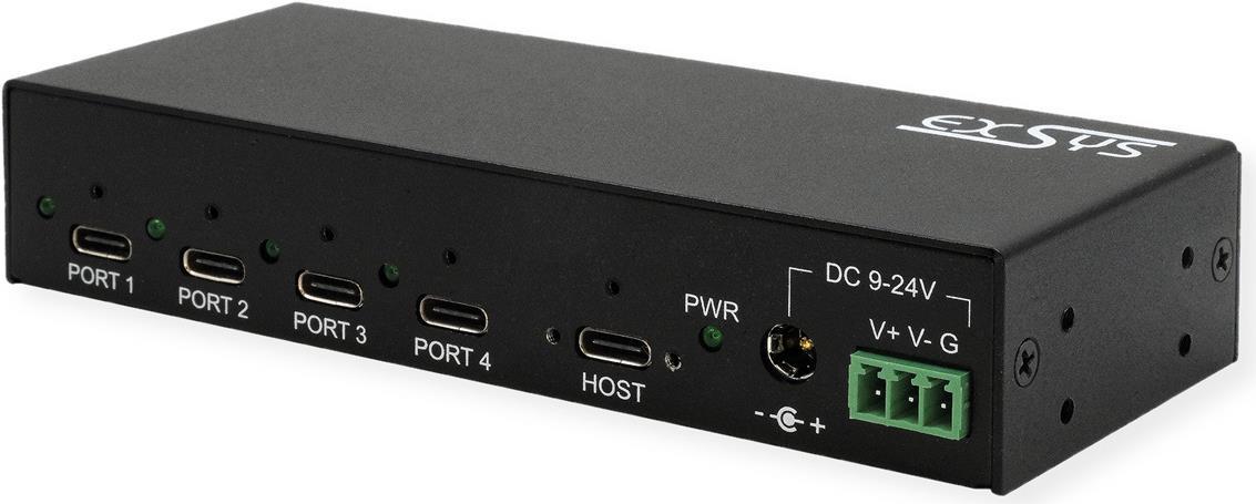HUB USB 3.2 Gen2 4 porte incl. Connettori 4xC, 12V/5A