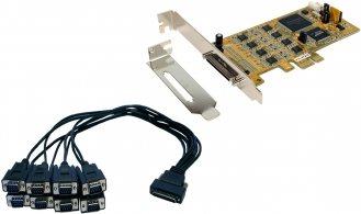 SCHEDA PCI-EXPRESS 8S Seriale RS-232/422/485, inclusa staffa LP + cavo Octopus