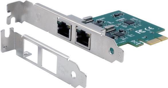 Scheda Ethernet PCI 1Gigabit 2 porte inclusa staffa LowProfile, Realtek RTL8111