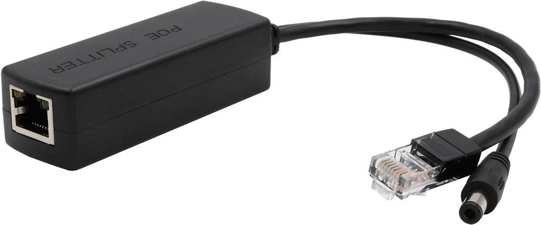 Splitter Ethernet PoE+ 10/100 Mbps 802.3at, 12 V CC/2 A/24 W
