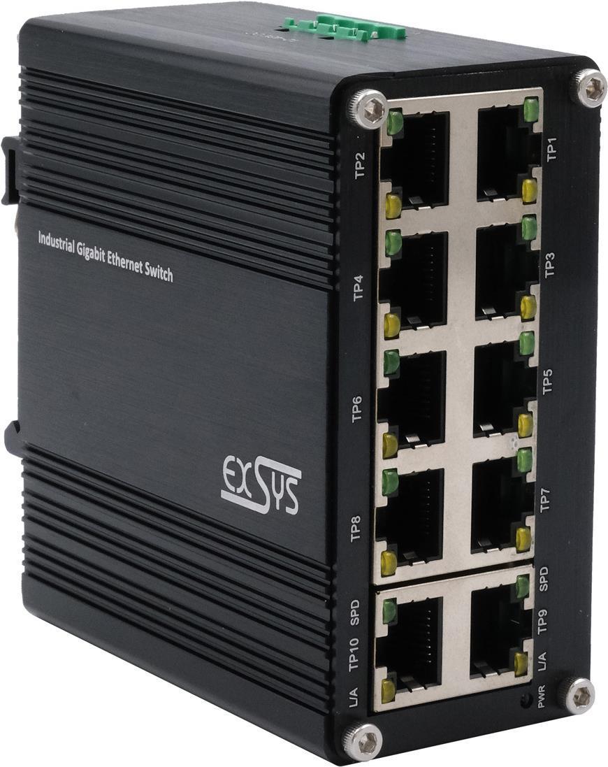 Switch Ethernet industriale a 10 porte 10x10/100/1000Tx,12-48 V CC