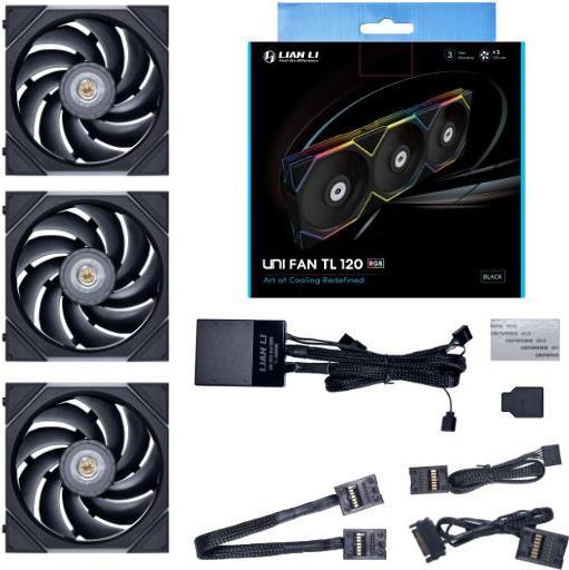 Lian Li UNI FAN TL Case per computer Ventilatore 12 cm Nero (Lian Li UNI FAN TL 120mm Triple Pack - Black)