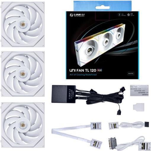 Lian Li UNI FAN TL Case per computer Ventilatore 12 cm Bianco (Lian Li UNI FAN TL 120mm Triple Pack - White)