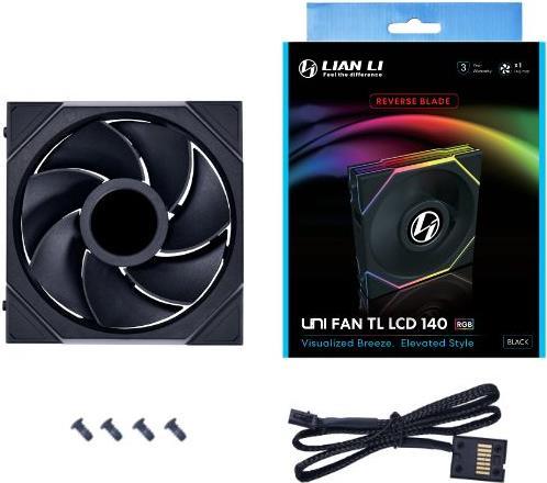 Lian Li UNI FAN TL LCD Case per computer Ventilatore 14 cm Nero (Lian Li UNI FAN TL LCD 140mm Reverse - Black)