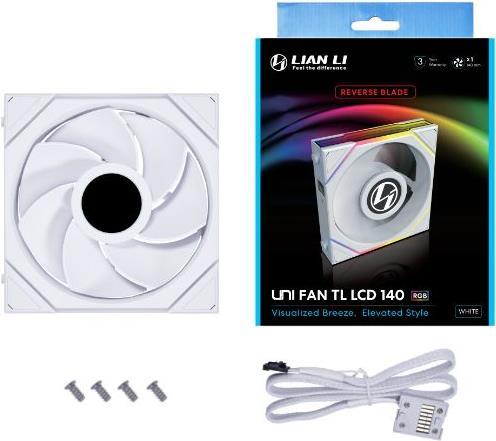Lian Li UNI FAN TL LCD Case per computer Ventilatore 14 cm Bianco (Lian Li UNI FAN TL LCD 140mm Reverse - White)