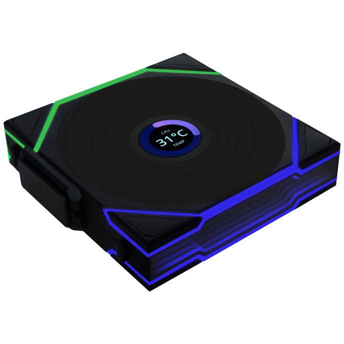 Lian Li uni fan tl wireless LCD Fan Argb Pwm 3 -Pack incluso il controller - Blade inversa (12RTLLCD1W3B)