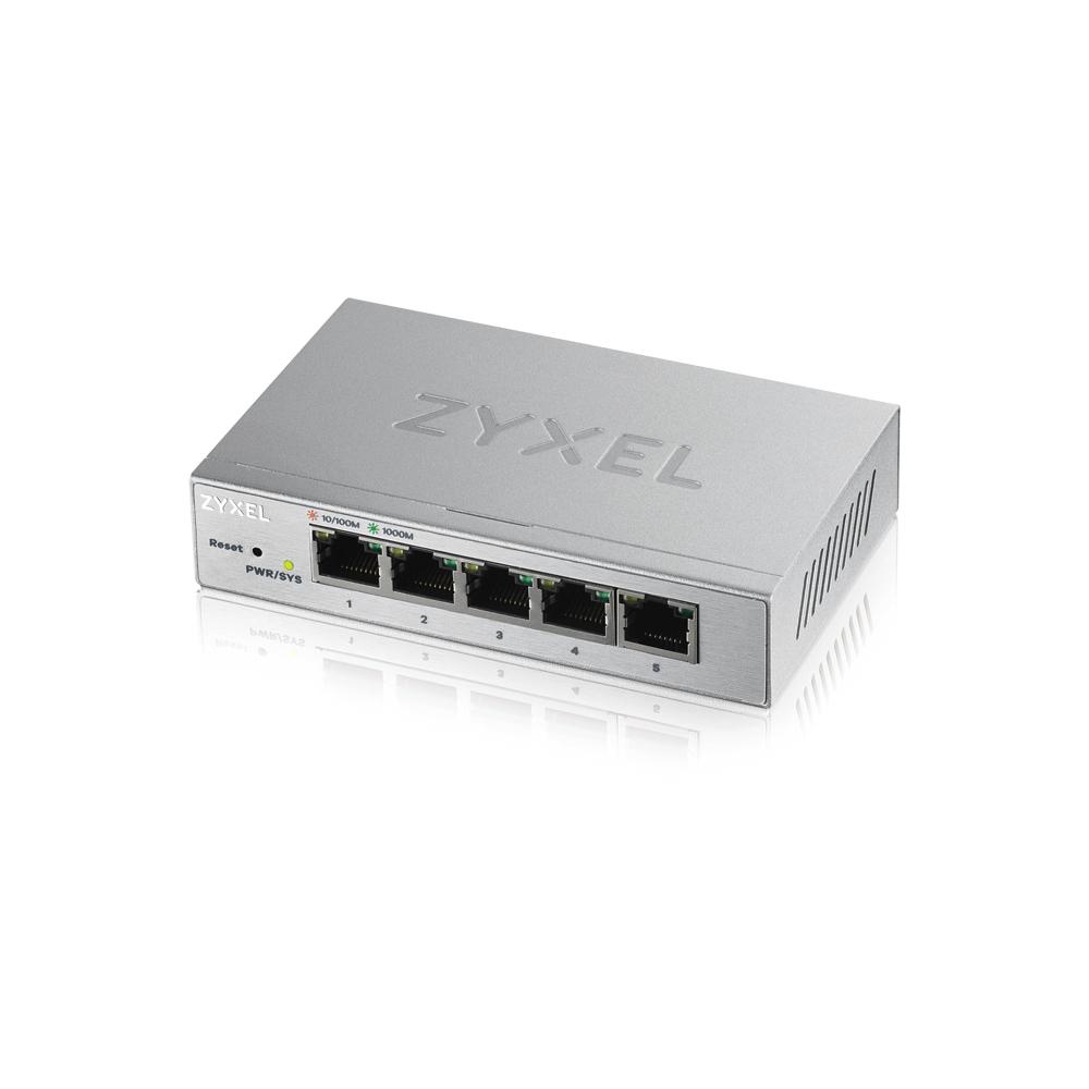 Zyxel GS1200-5 Gestito Gigabit Ethernet 10/100/1000 Argento (Zyxel GS1200-5 5 Port Gigabit webmanaged Switch)