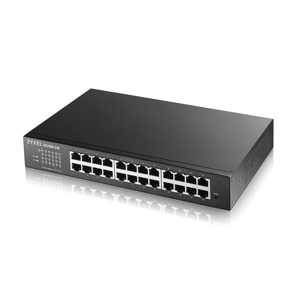 Zyxel GS1900-24E Gestito L2 Gigabit Ethernet [10/100/1000] 1U Nero (Zyxel GS1900-24E v3 24-port GbE L2 Smart Switch desktop fan
