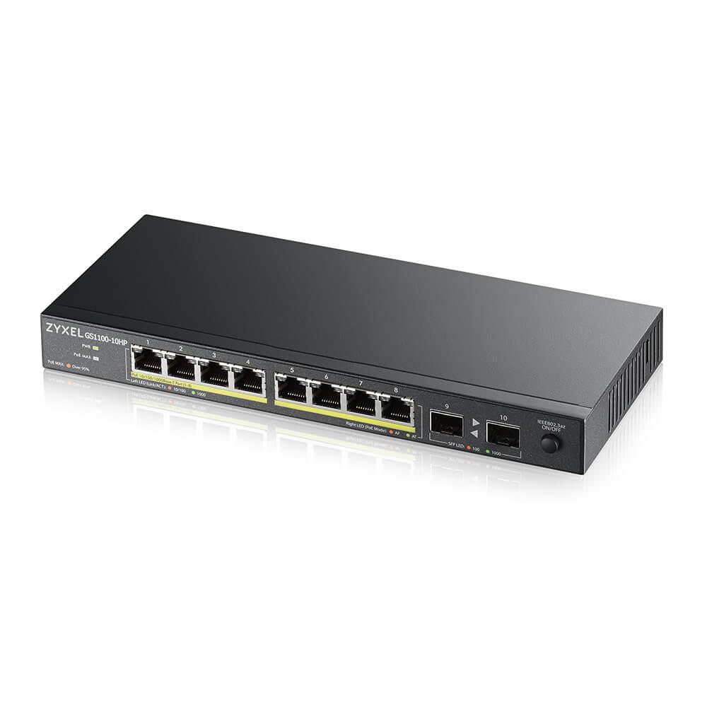 Zyxel GS1100-10HP v2 Non gestito Gigabit Ethernet 10/100/1000 Supporto Power over Ethernet PoE Nero (Zyxel GS1100-10HP v2 unman