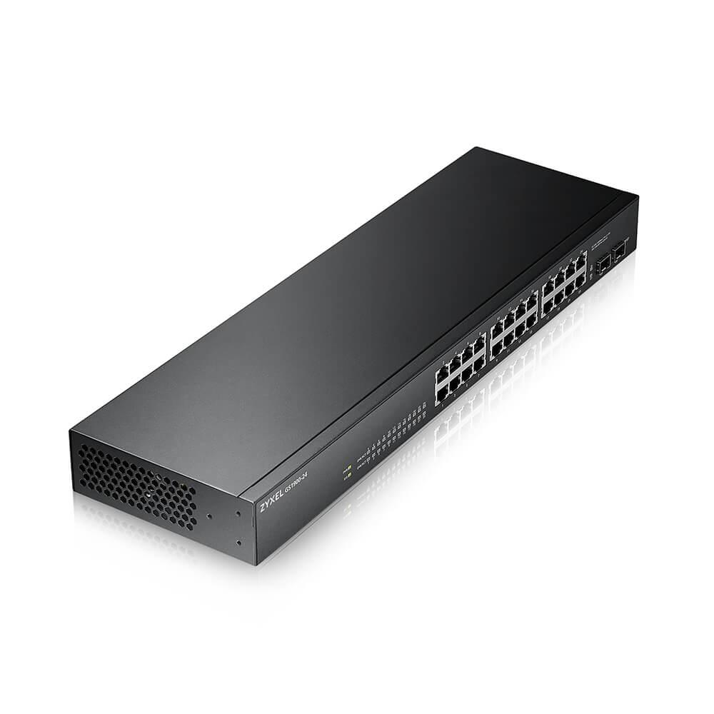 Zyxel GS-1900-24 v2 Gestito L2 Gigabit Ethernet 10/100/1000 1U Nero (Zyxel GS1900-24 24-port GbE L2 Smart Switch rackmount fanl
