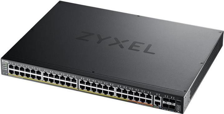 Layer3 Access Switch 600W PoE (40xPoE/10xPoE) 48x1G RJ45 2x10MultiGig RJ45 4x10G SFP Uplink incl. 1 Jahr NebulaFlex Pro Rackmo