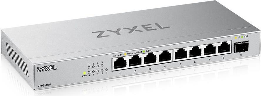 8-Ports 25G 1x 10G SFP MultiGig unmanaged Switch