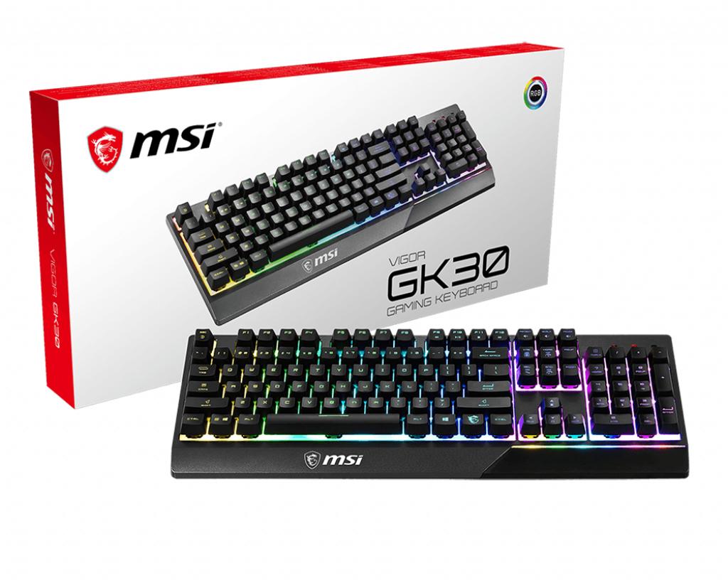 MSI Vigor GK30 tastiera Giocare USB QWERTZ Tedesco Nero