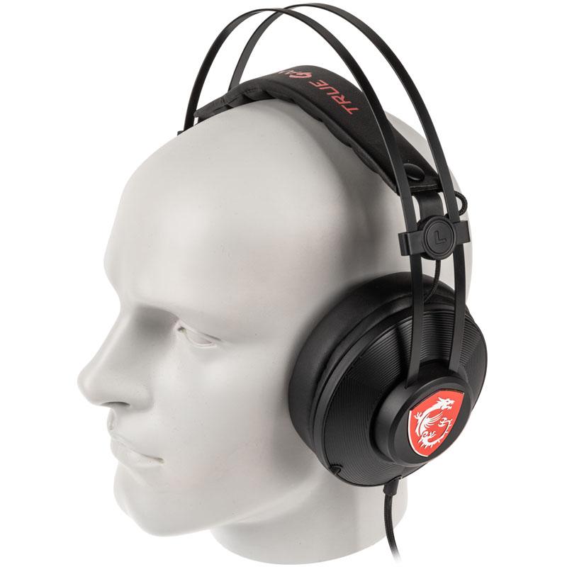 MSI DS502 GAMING HEADSET cuffia e auricolare Cablato A Padiglione Giocare Nero Rosso (H991 - Headset - full size - Warranty 12M)