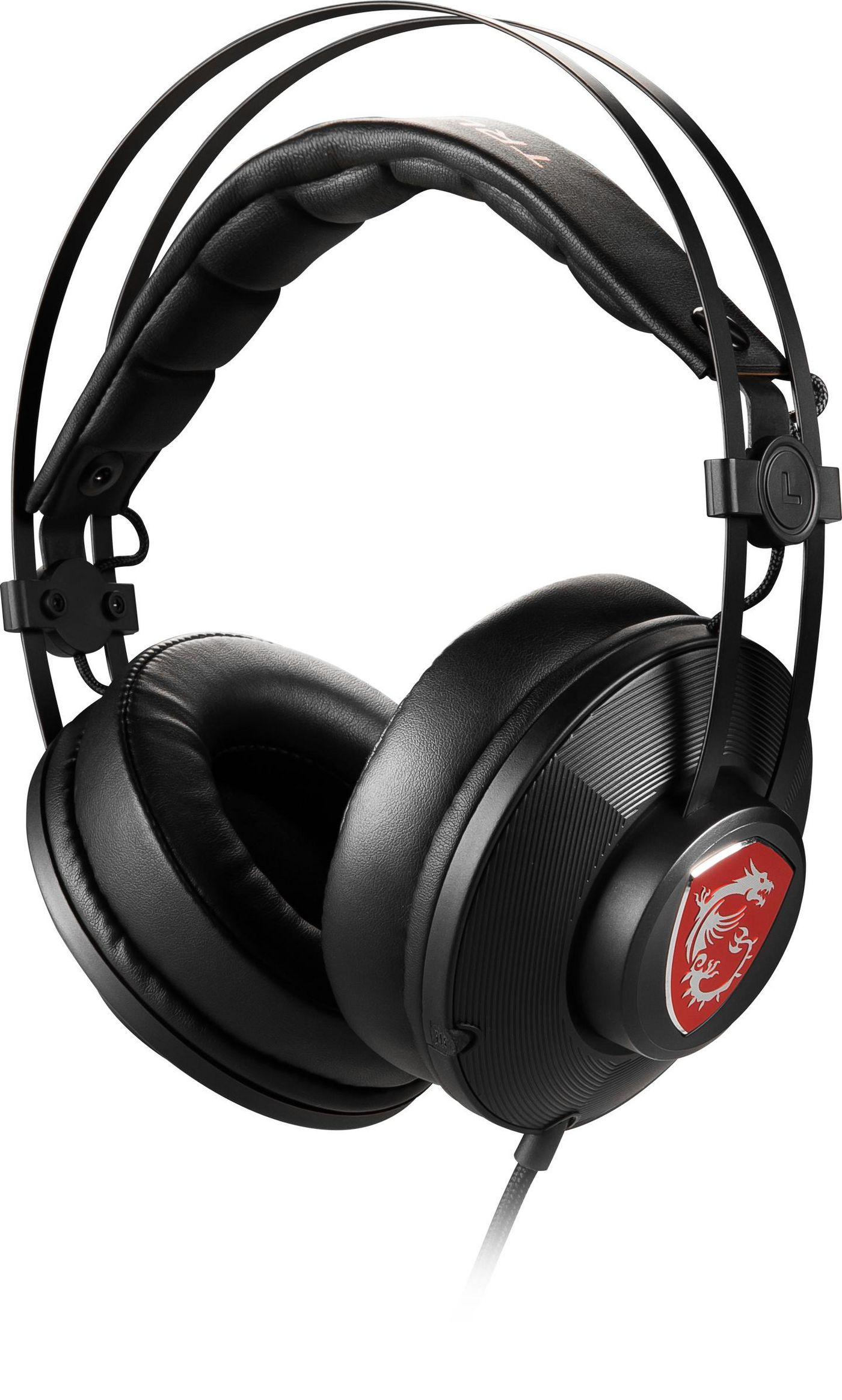 MSI DS502 GAMING HEADSET cuffia e auricolare Cablato A Padiglione Giocare Nero Rosso (H991 - Headset - full size - Warranty 12M)