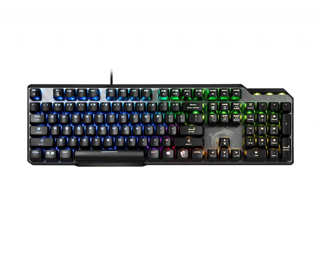 MSI VIGOR GK50 ELITE BOX WHITE tastiera Giocare USB QWERTZ Tedesco Nero Metallico