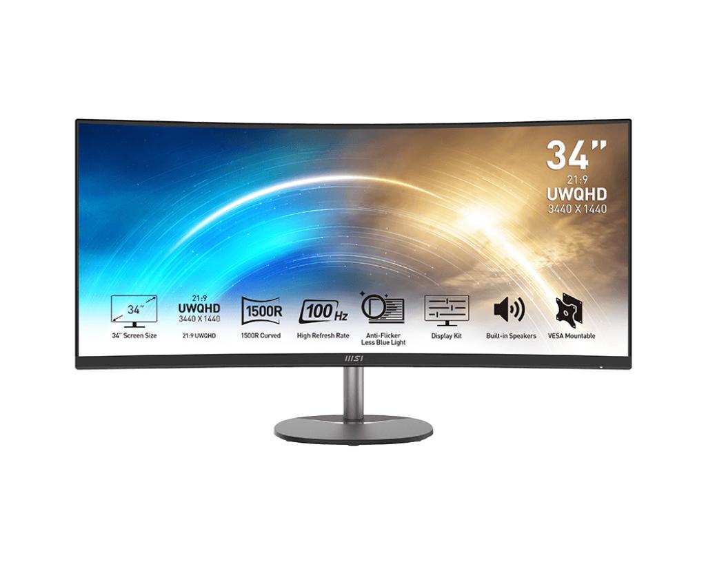 MSI PRO MP341CQDE Monitor PC 864 cm (34") 3440 x 1440 Pixel UltraWide Quad HD Nero
