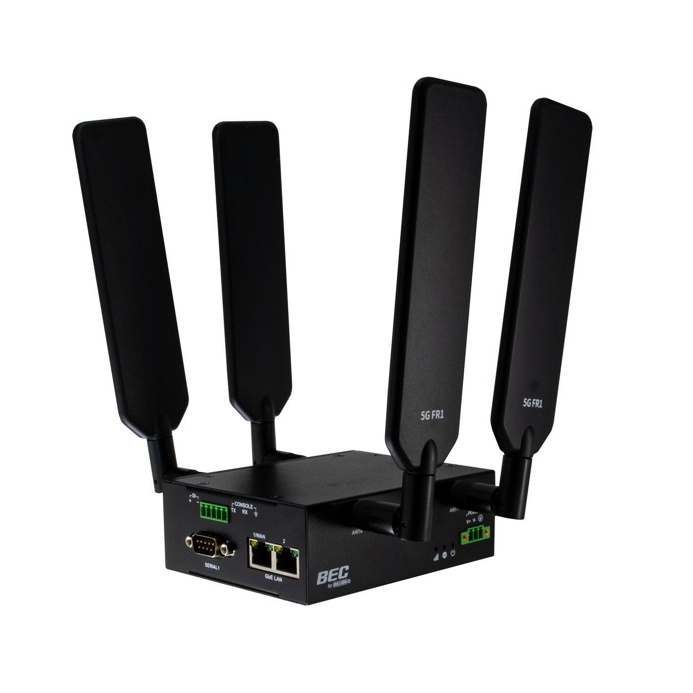 BECbyBillion 5G NR Industrial Router with router cablato Gigabit Ethernet Nero (5G NR Industrial Router with - Serial Port - Wa