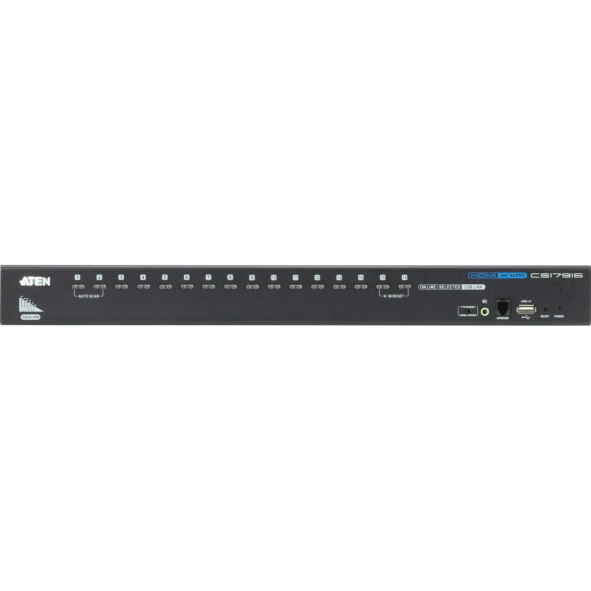 ATEN CS17916 switch per keyboard-video-mouse (kvm) Montaggio rack Nero - TASTIERA TEDESCA [CS17916]