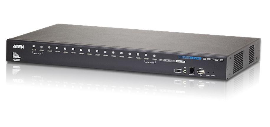 ATEN CS17916 switch per keyboard-video-mouse (kvm) Montaggio rack Nero - TASTIERA TEDESCA [CS17916]