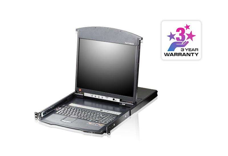 Aten 16-Port Dual Rail LCD 17'' KVM Switch, LCD console + Cat5 High-Density KVM Switch, KVM over IP TASTIERA INGLESE
