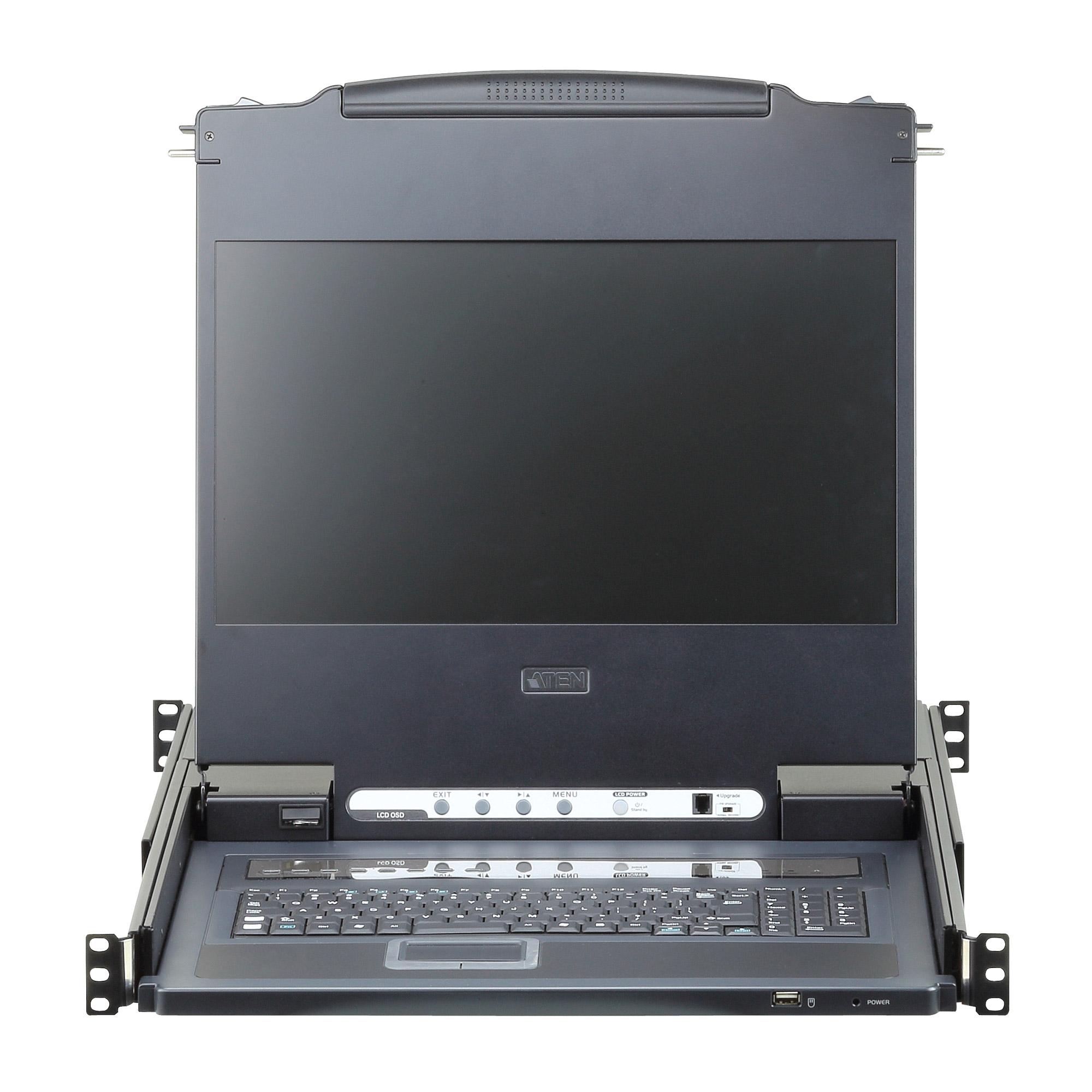 Aten Single Rail 8-Port DVI FHD LCD KVM Switch TASTIERA INGLESE