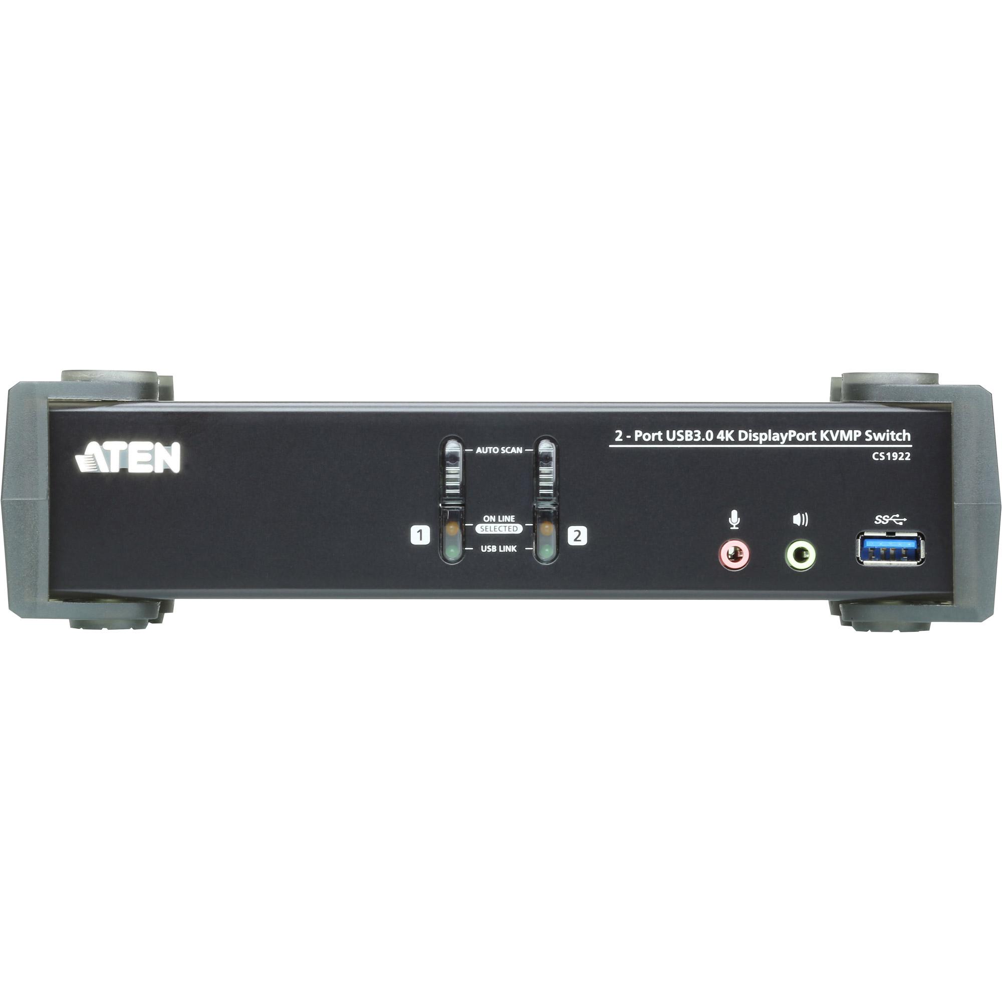 ATEN Switch 4K DisplayPort KVMPÃ¢â€žÂ¢ USB 3.0 a 2 porte (cavi inclusi)