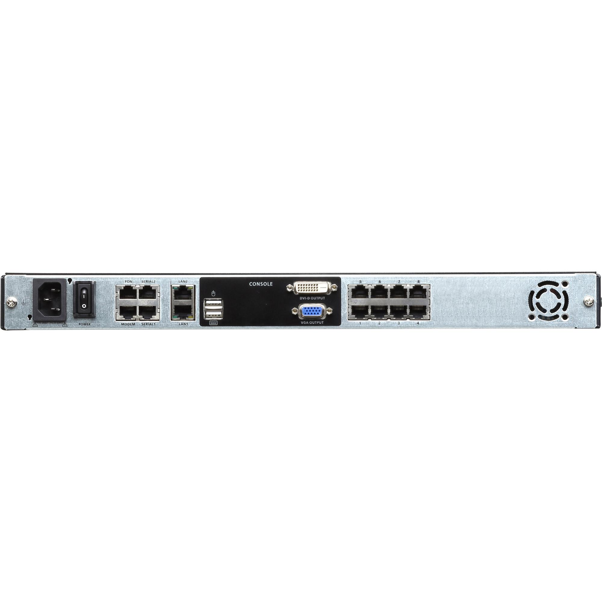 Aten 8-Port 19Ã¢â‚¬Â LCD CAT5e/6 KVM over IP Switch 1 local / 1 remote (Dual Rail)