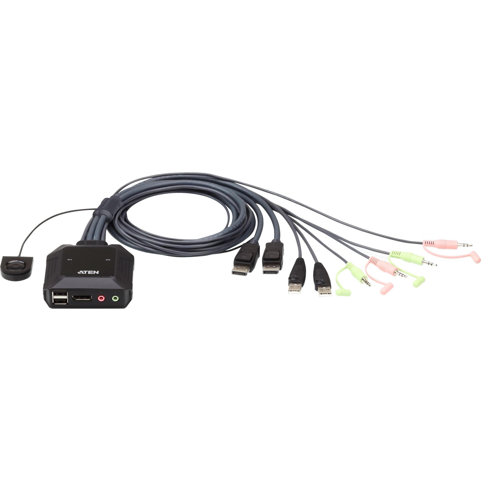 ATEN CS22DP switch per keyboard-video-mouse (kvm) Nero [CS22DP-AT]