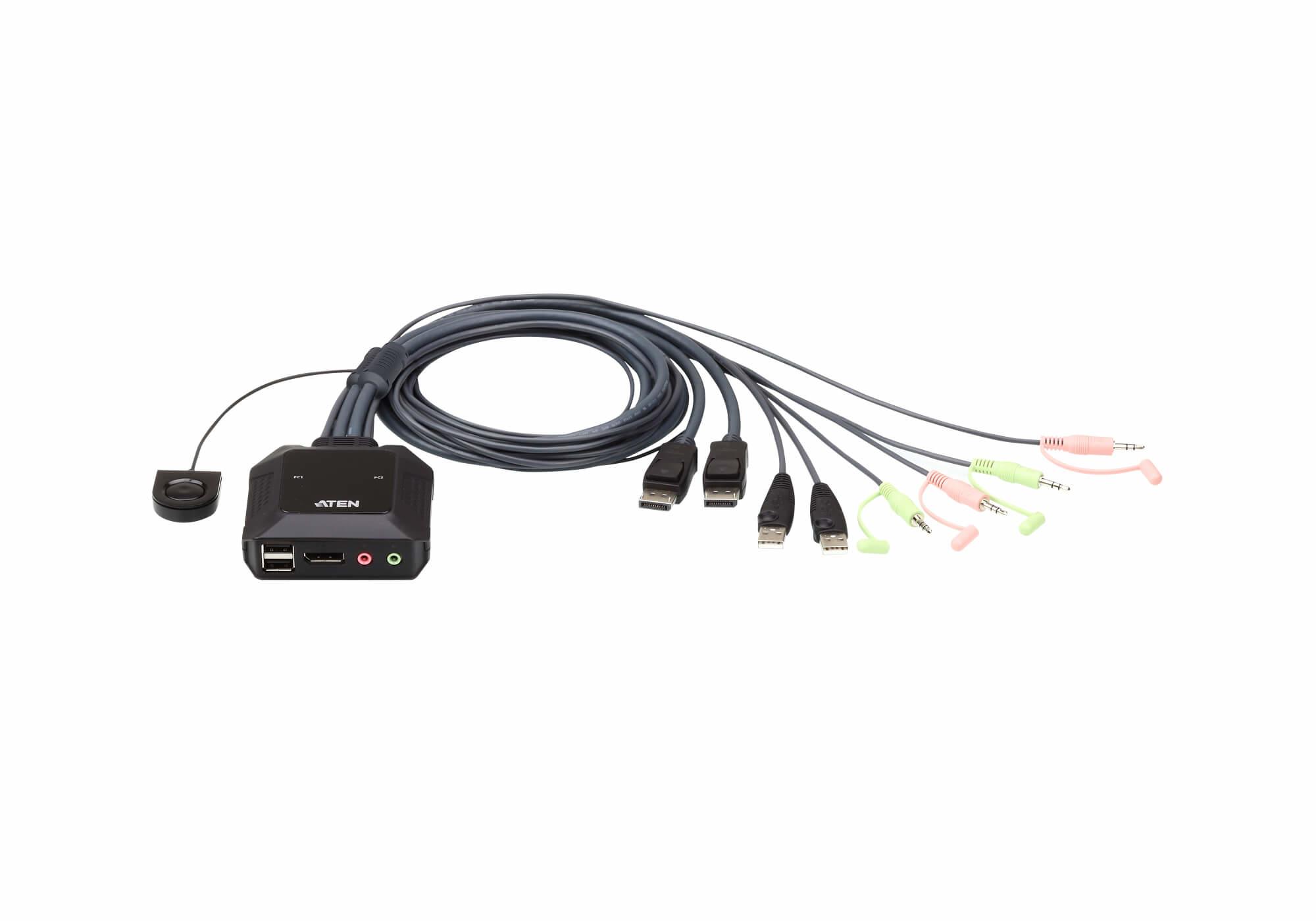 ATEN CS22DP switch per keyboard-video-mouse (kvm) Nero [CS22DP-AT]