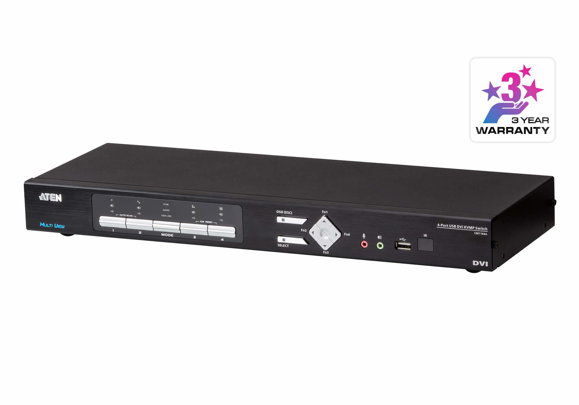 Aten 4-Port USB DVI Multi-View KVMP Switch Premium Product