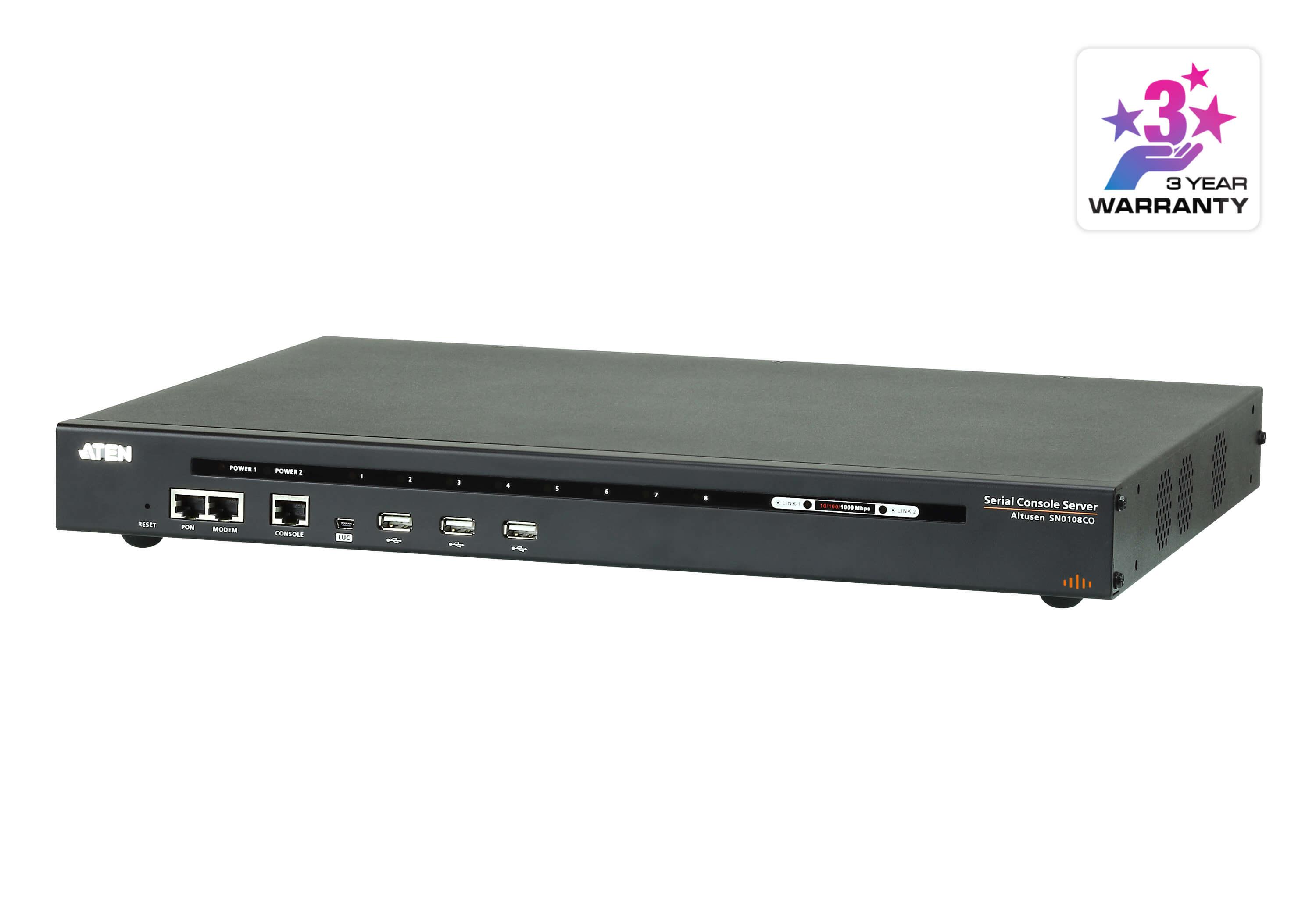 ATEN 8-Port Serial Console Server W/Dual Pow Premium Product