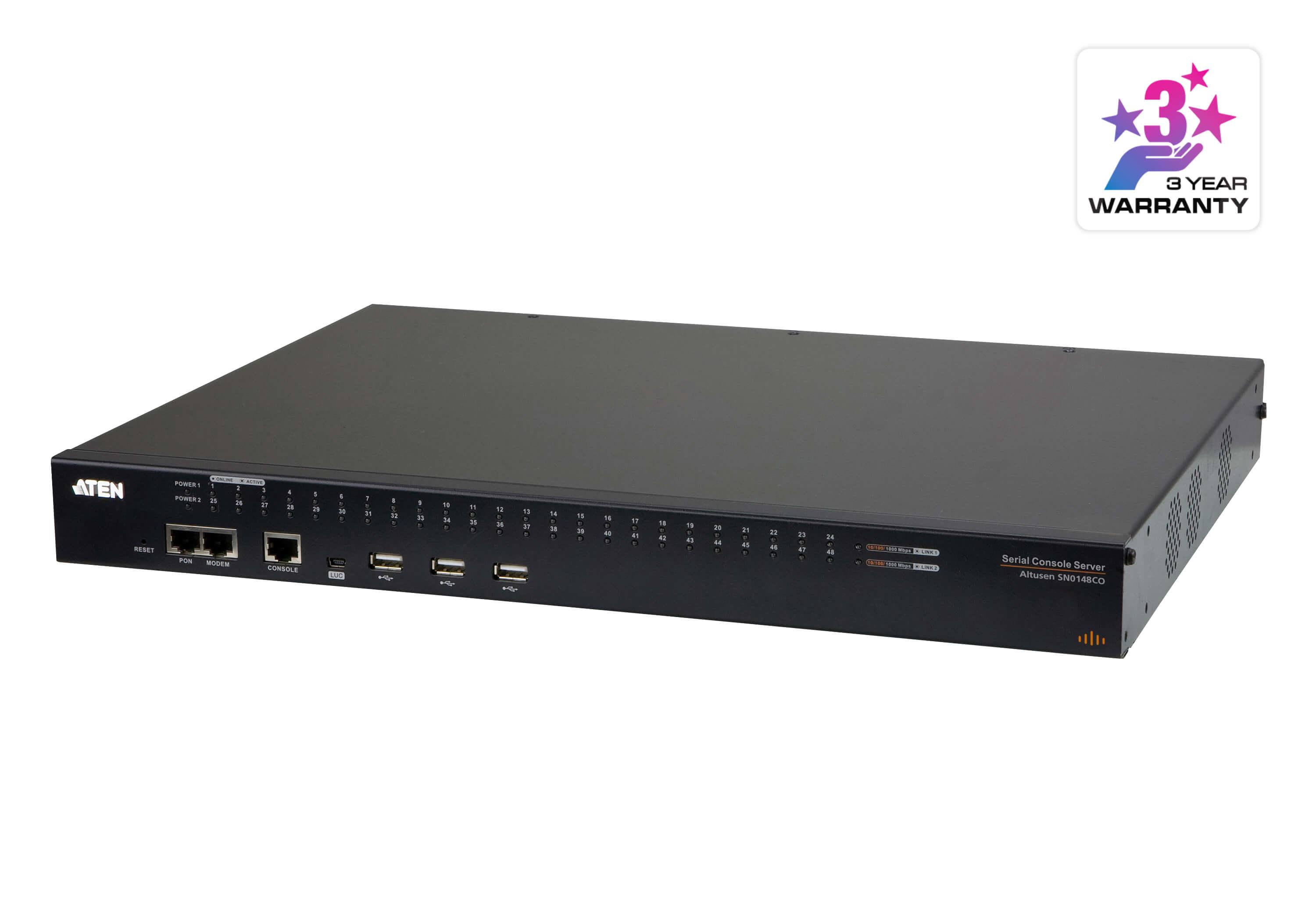 ATEN Server console seriale a 48 porte con doppia alimentazione/LAN
