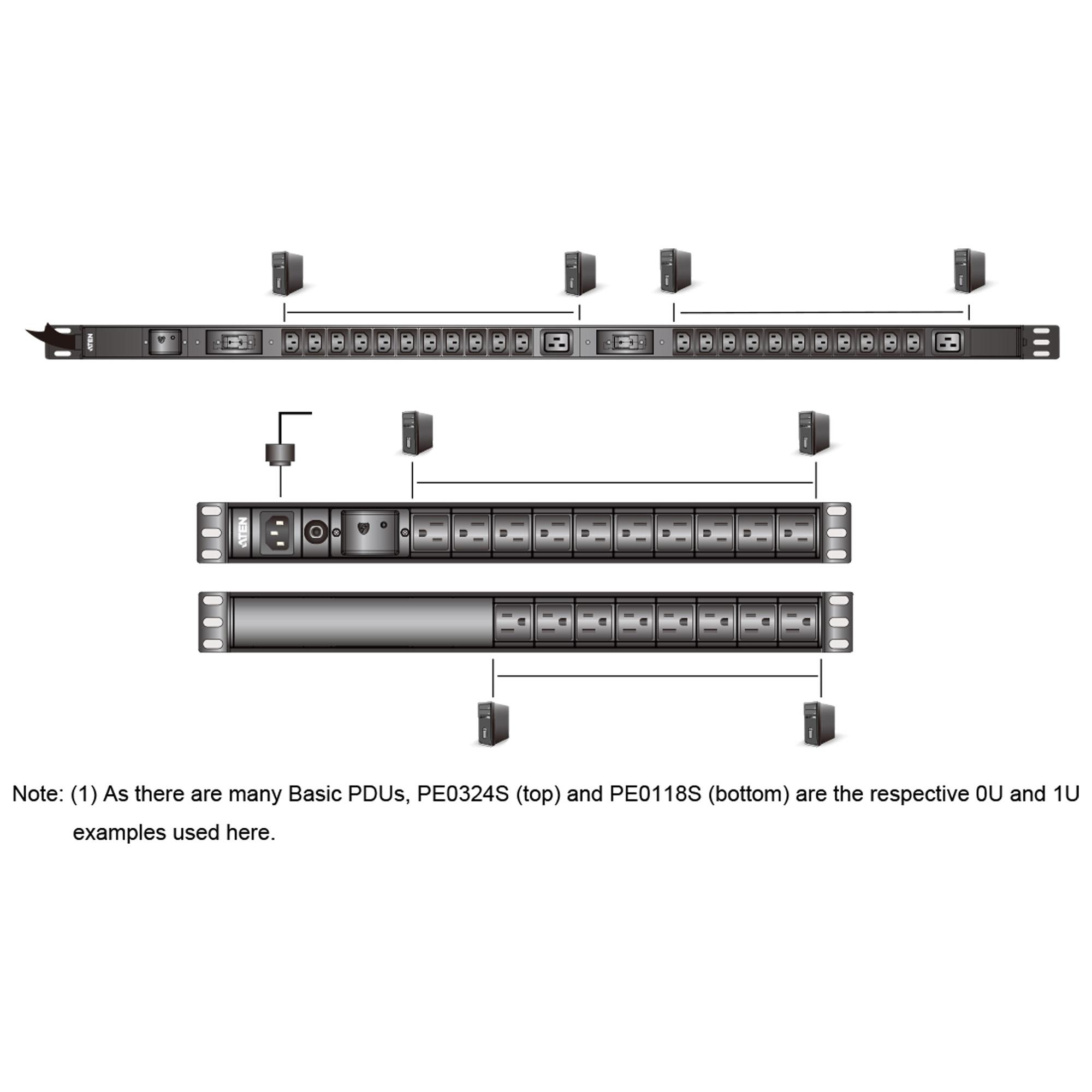 Aten PDU 1U di base con protezione da sovratensione - PE0218S