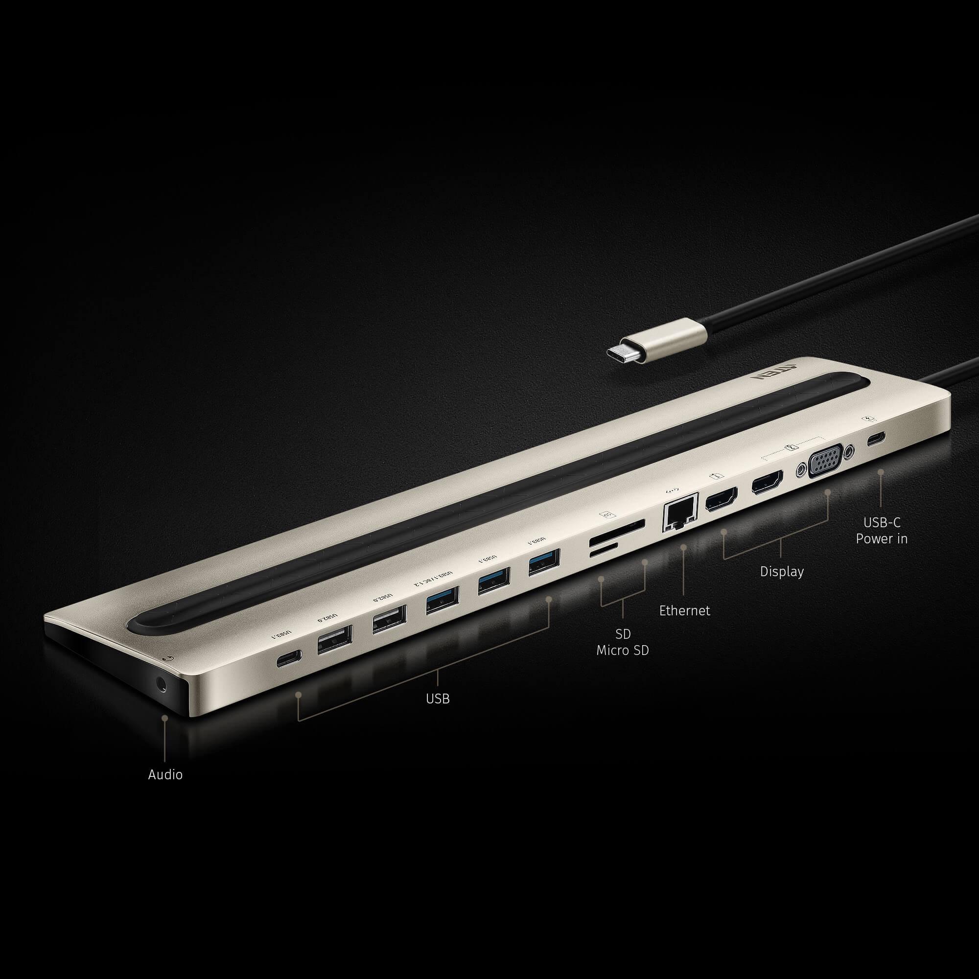 Aten Dock multiporta USB-C con pass-through dell'alimentazione