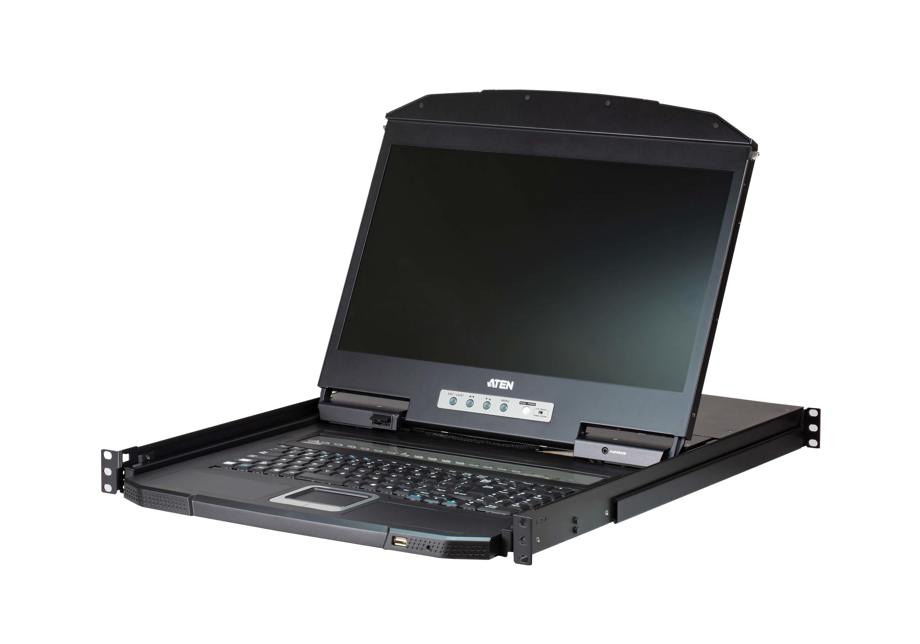 ATEN 8P Short Depth Single Rail LCD KVM SW TASTIERA ITALIANA